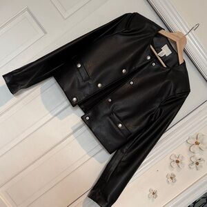 H&M Black Faux Leather Jacket